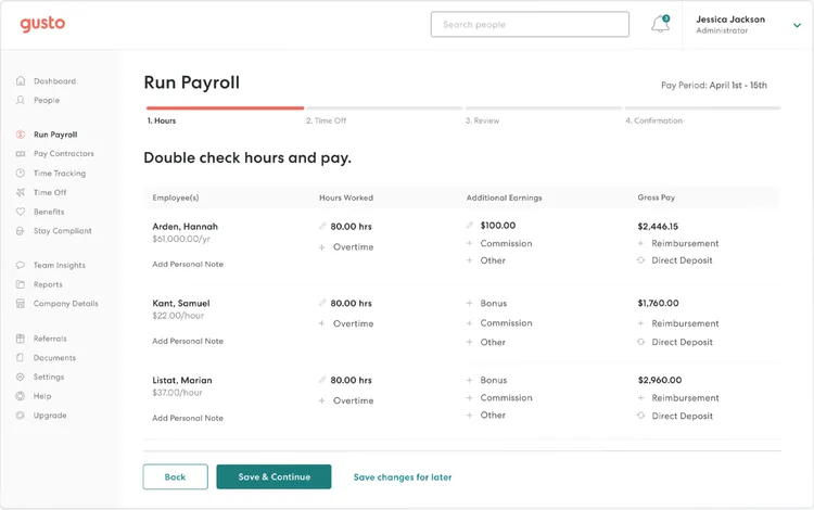 Best HR tools for startups Gusto