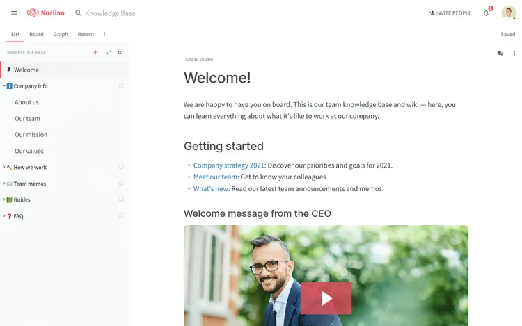 Best AI knowledge base software Nuclino