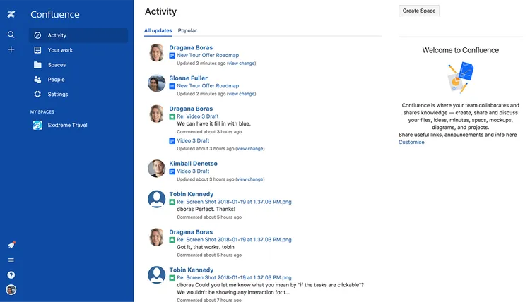 Confluence wiki software