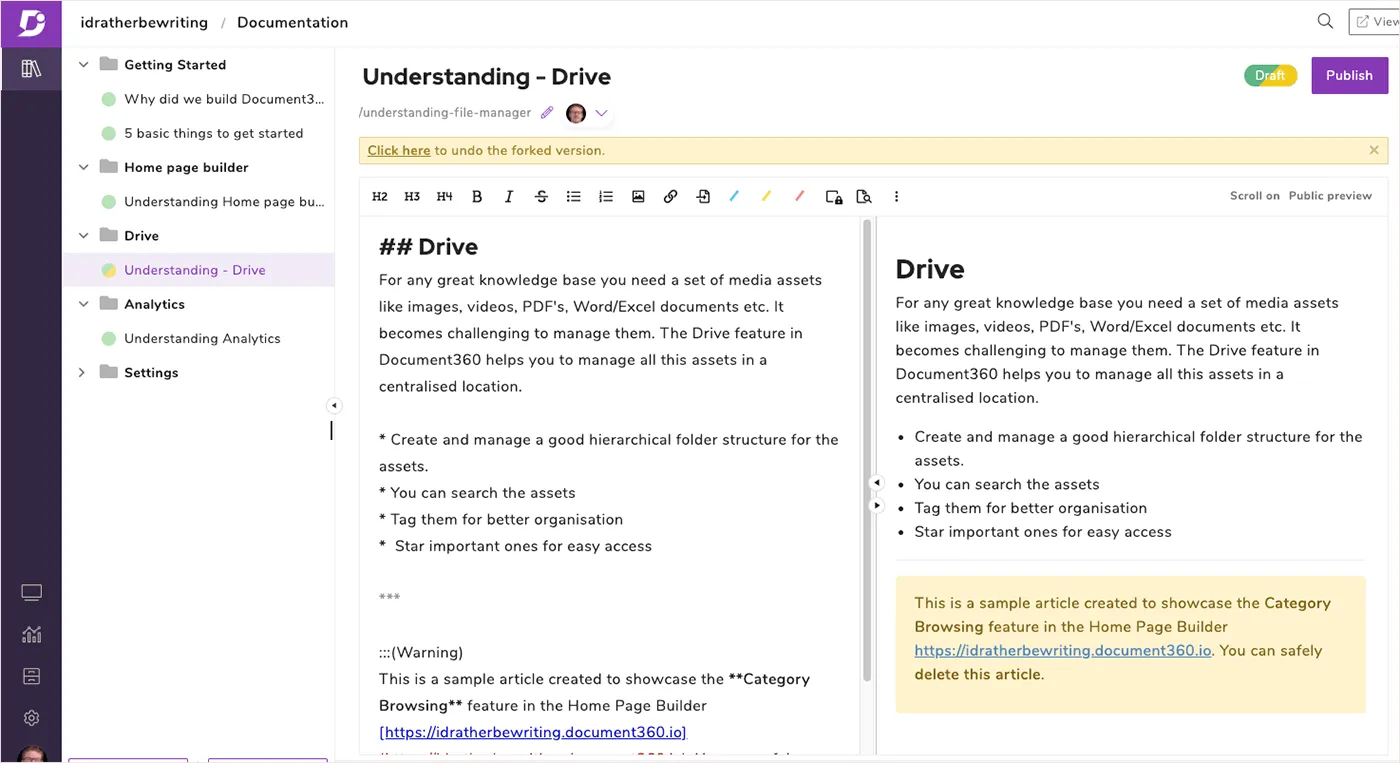 Wissensdatenbank-Software Document360