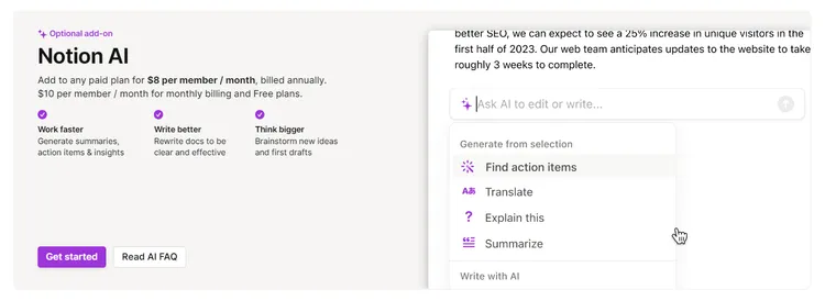 Notion AI pricing