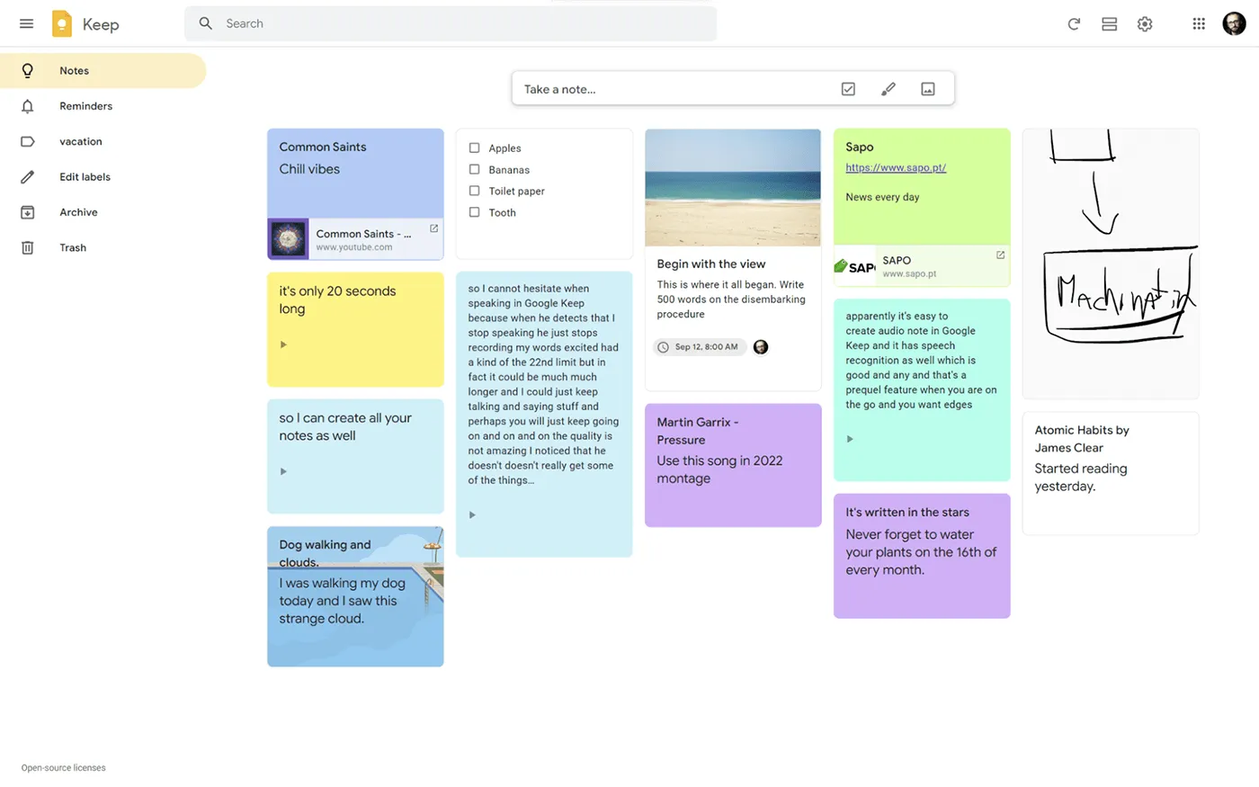 OneNote-Alternative Google Keep