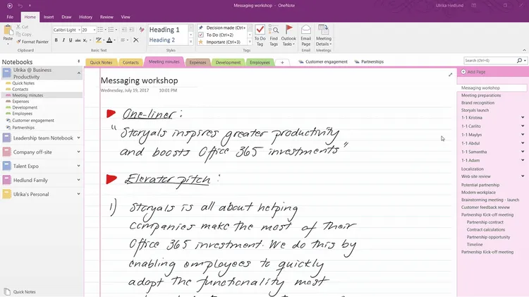 Meeting minutes software Microsoft OneNote