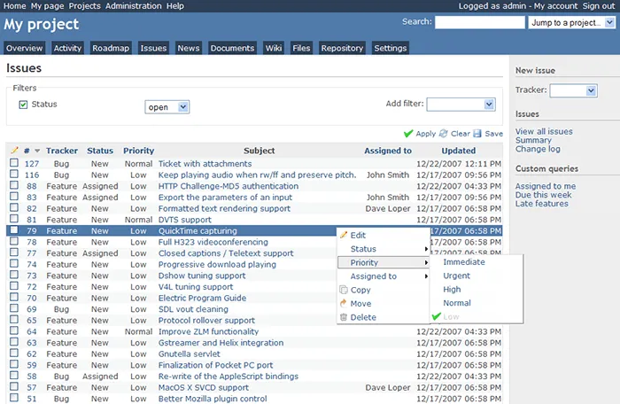 Projektmanagement-Tool Redmine