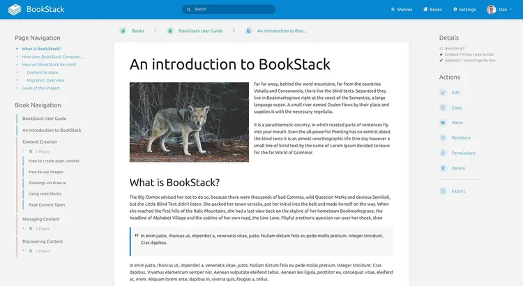 Free knowledge base tool BookStack