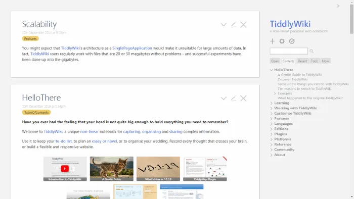 Wiki-Software TiddlyWiki