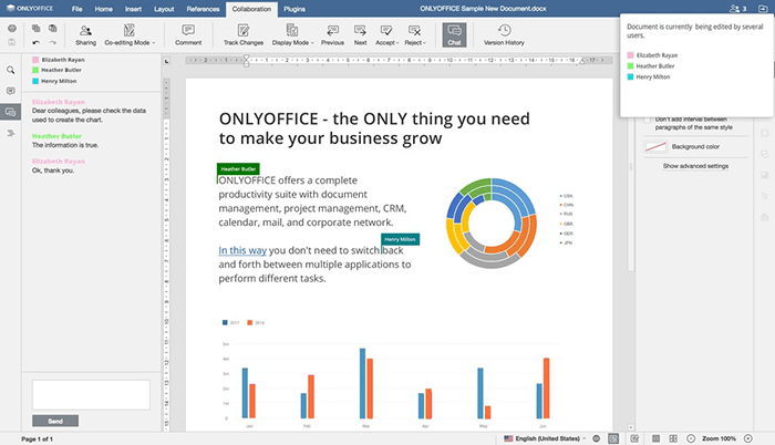 Document collaboration tool OnlyOffice