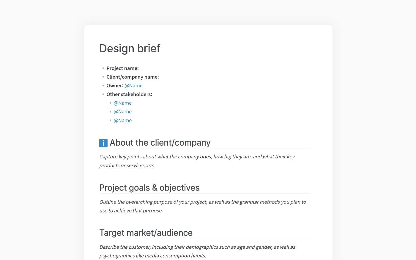 Design Project Brief Template