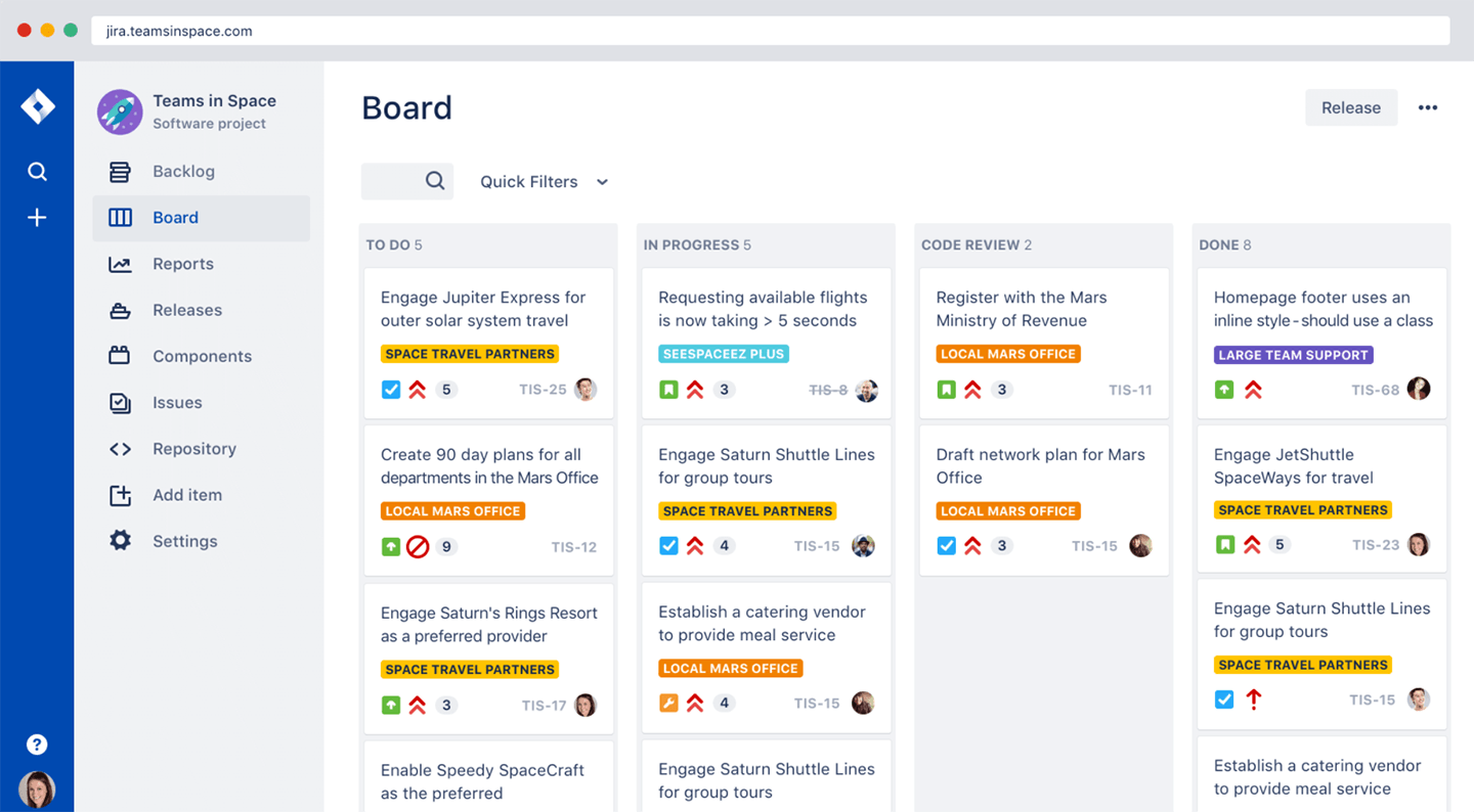 Free IT project management tool Jira