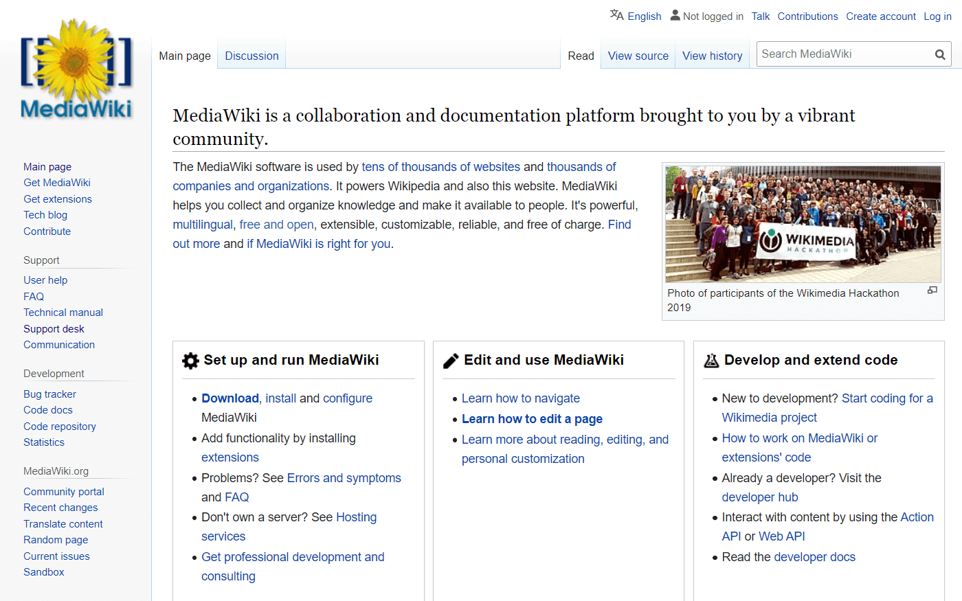 Free open source knowledge base software MediaWiki