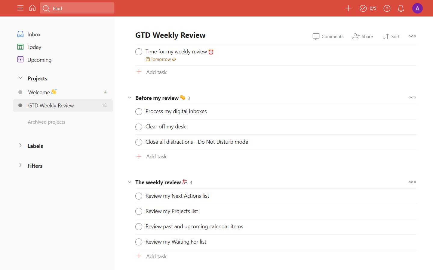 Free project management software Todoist