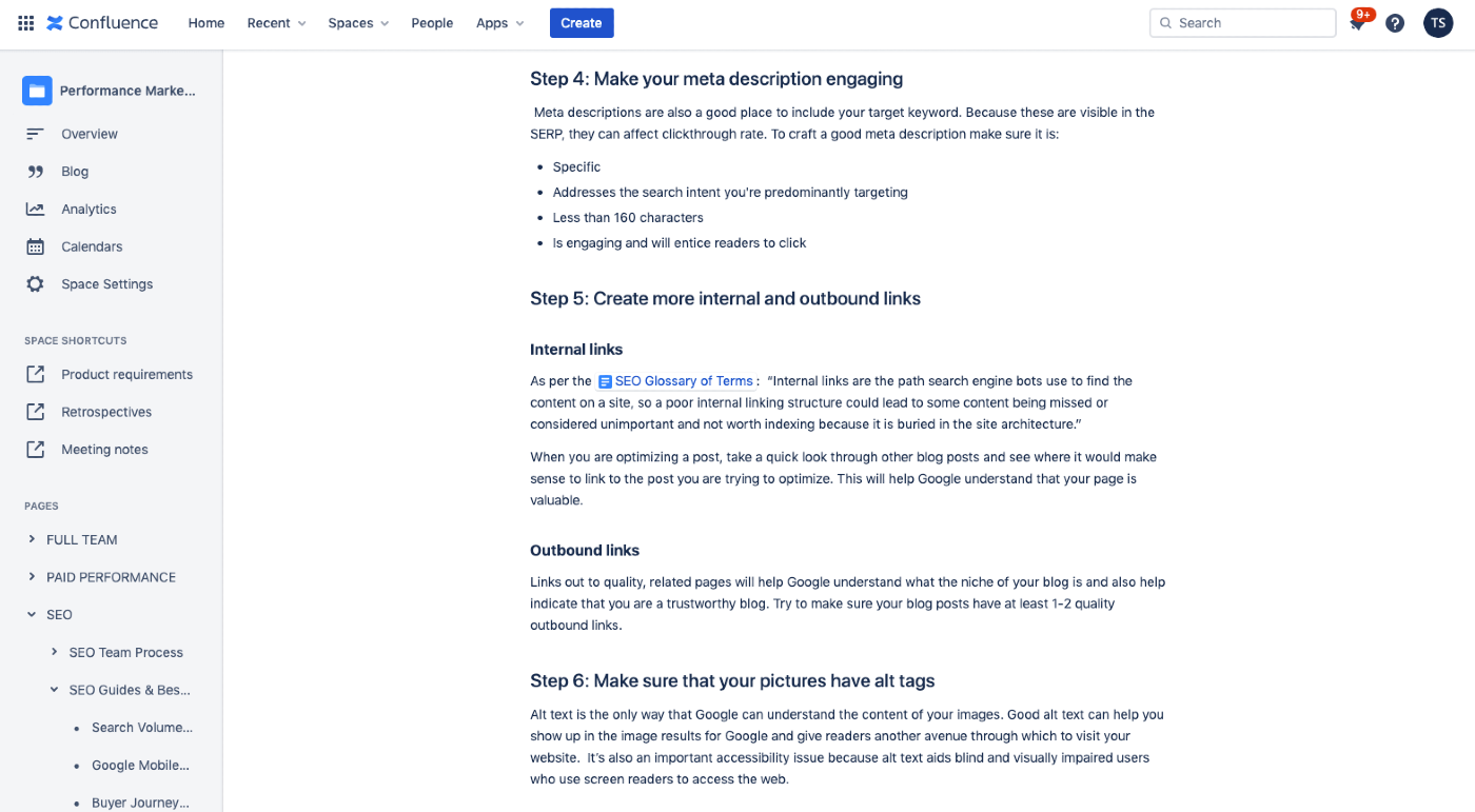 Process documentation software Confluence